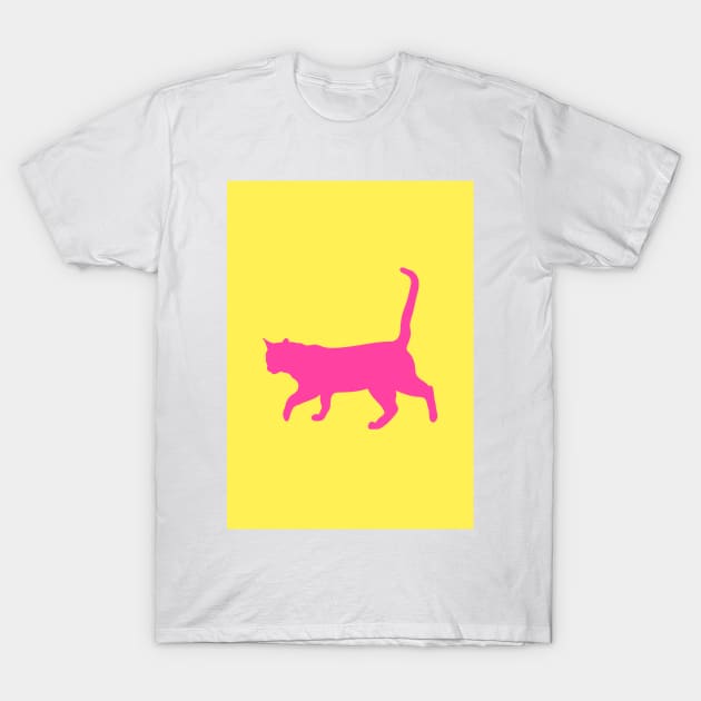 Inquisitive Cat Silhouette T-Shirt by AdamRegester